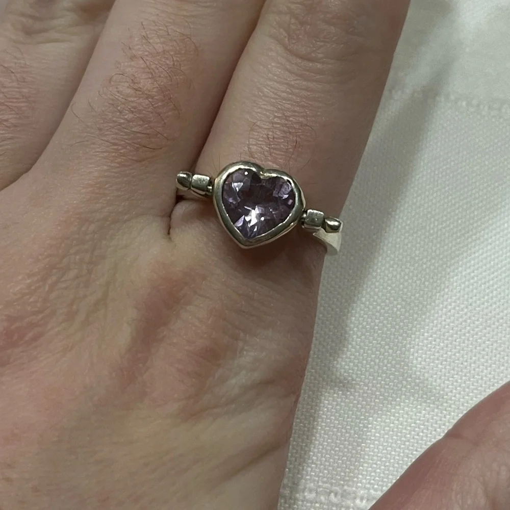 Sterling silver reversible ring. 2 in 1. Heart. - Picture 7 of 9